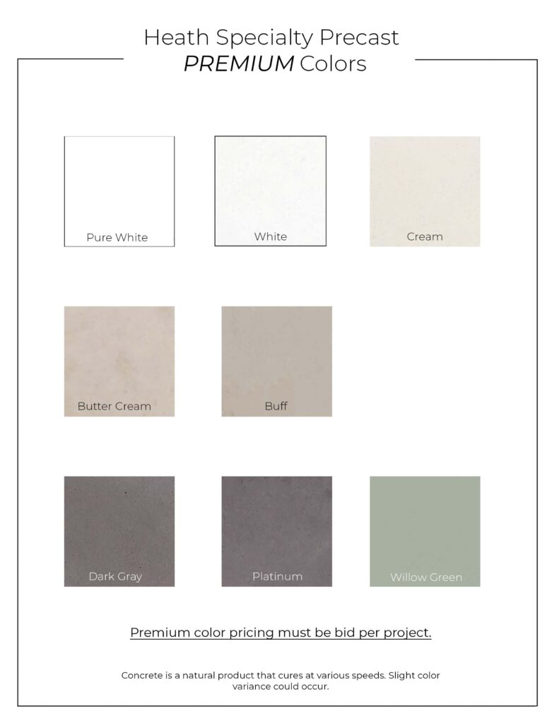 Colors/Finishes | Heath Specialty Precast